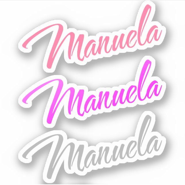 Adesivo Condecoração de nome da manuela x3 (Frente)
