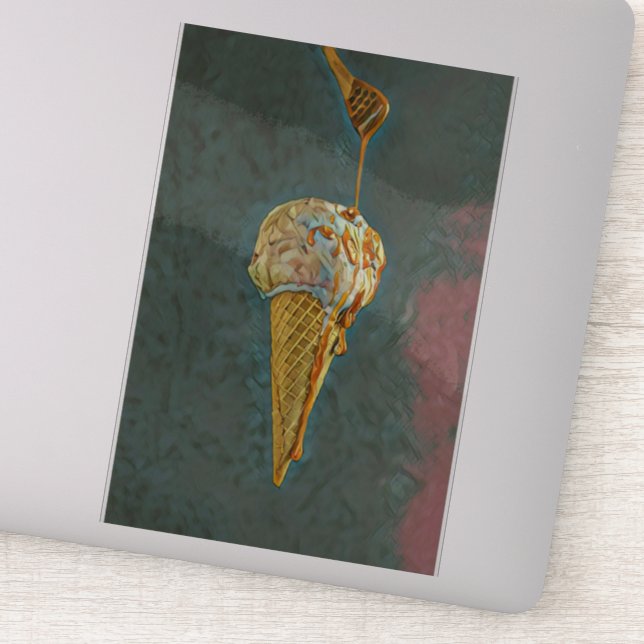 Adesivo cone de sorvete de chocolate derretido (Detalhe)