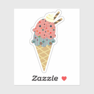 Adesivo Cone de Sorvete Moderno do Meio século