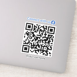 Adesivo Conecte-se Conosco no Facebook Código Qr Branco