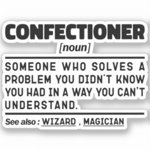 Adesivo Confeccionador Noun Baking Lover Bakery Sarcastic