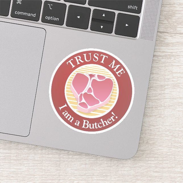 Adesivo Confie em mim, sou um açougueiro (Detalhe)