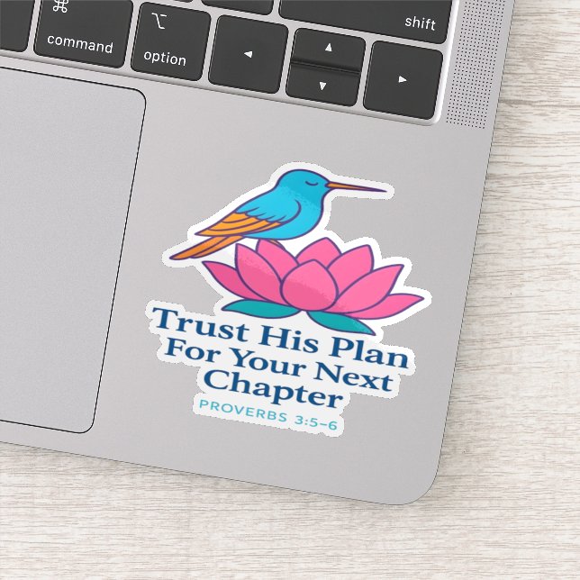Adesivo Confie no seu plano Hummingbird & Lotus Sticker (Detalhe)