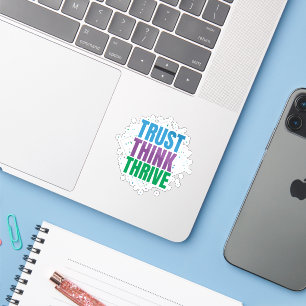 Adesivo Confie Pense Prospere – Design de Citação Motivaci