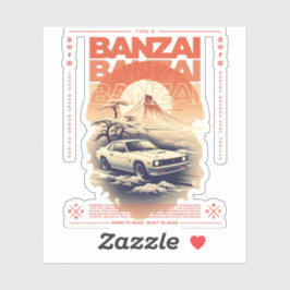 Adesivo Confusão de carros JDM na paisagem japonesa.