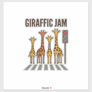 Adesivo Congestionamento Giraffico Cruzamento de Girafa Di