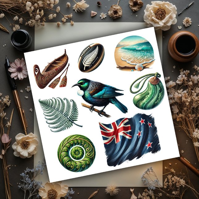 Adesivo Conjunto 1 de Kiwiana Nova Zelândia (Criador carregado)