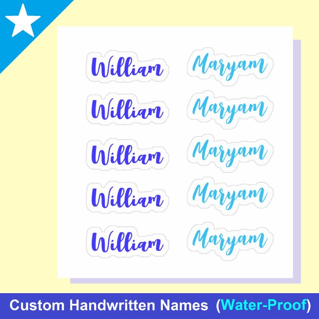 Adesivo (Conjunto Azul de 10) Nome do Script de Assinatura (Blue name stickers
Elegant name labels for boys)