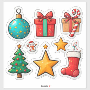 Adesivo Conjunto Colorido de Natal