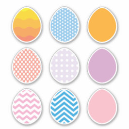 Adesivo Conjunto Colorido de Ovos de Páscoa Infantil de 9