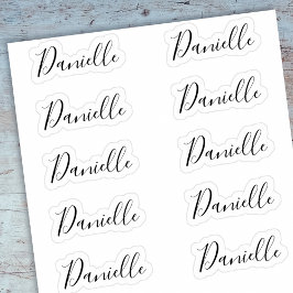 Adesivo Conjunto de 10 - Elegante Rótulo de Nome com Letra