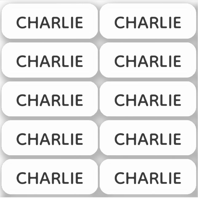 Adesivo Conjunto de 10 Rótulos Simples de Nome Pequeno Can (Frente)