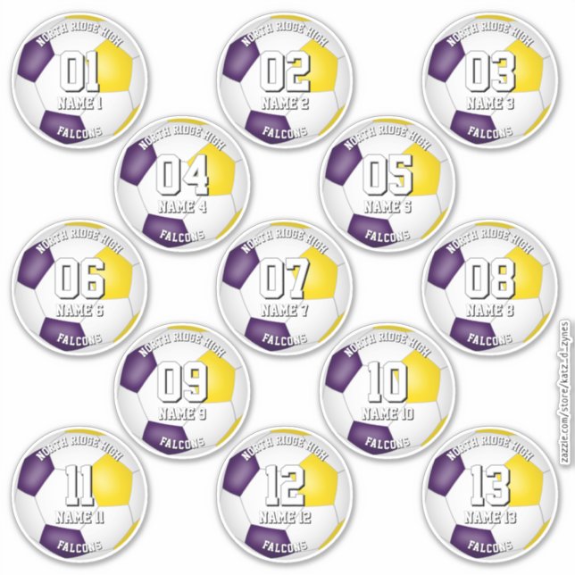 Adesivo conjunto de 13 cores de time de futebol atleta dou (Frente)