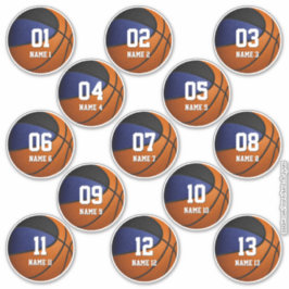 Adesivo conjunto de 13 equipes pretas azuis cola basquete