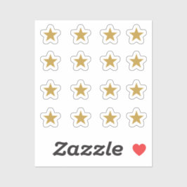 Adesivo Conjunto de 16 Estrelas Amarelo Dourado