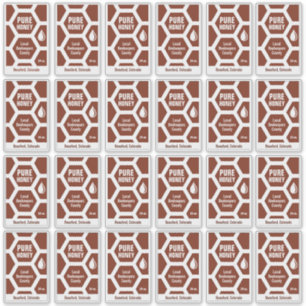 Adesivo Conjunto de 24 Rótulos de Jar de Mel Transparentes