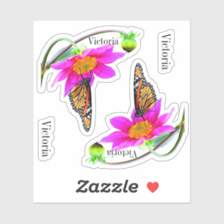 Adesivo Conjunto de 2 Borboletas Monarca Dahlia Vinil Stic