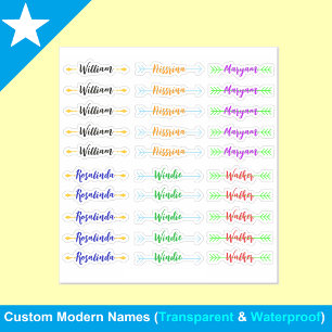 Adesivo (Conjunto de 30) Nomes de Caligrafia Coloridos Úni