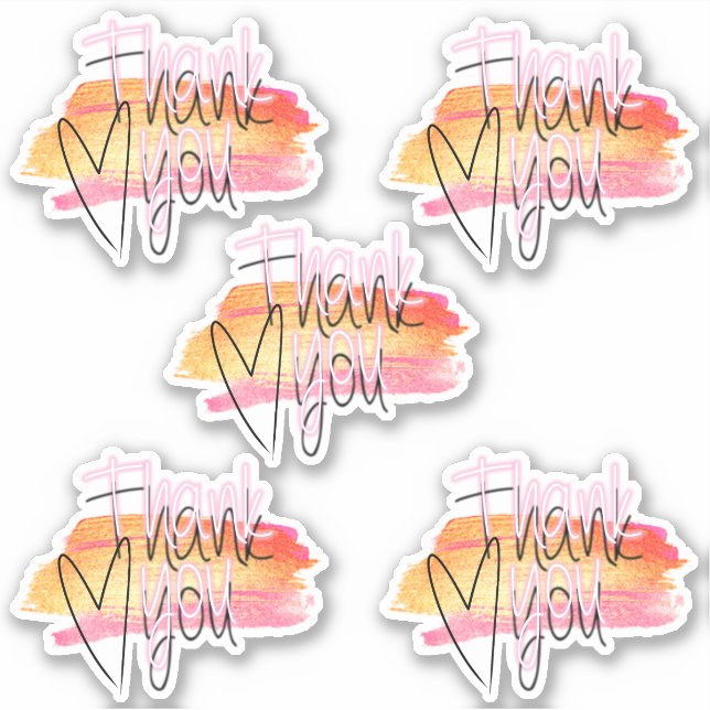 Adesivo Conjunto de 4 Agradecimentos Decorativos Modernos  (Frente)