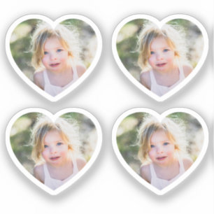 Adesivo Conjunto de 4 Fotos Personalizadas Coração Fofo