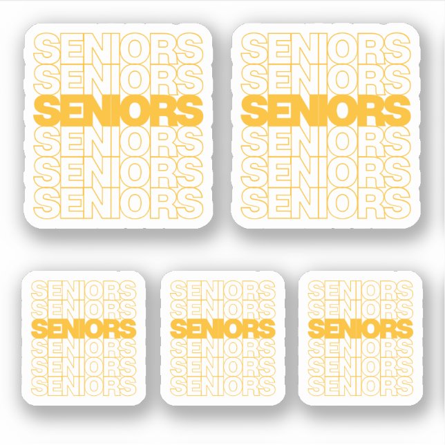 Adesivo Conjunto de 5 Mais velho de Mais velho Amarelos -  (Frente)