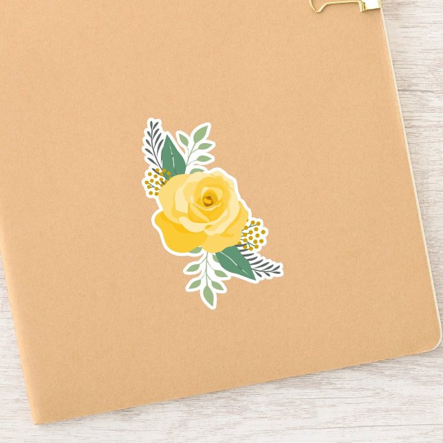 Adesivo Conjunto de 6 Rosa Amarela do Texas - Rosas Soltei (Criador carregado)