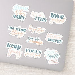 Adesivo Conjunto de Autoamor de Positividade 10pc Vinheta 
