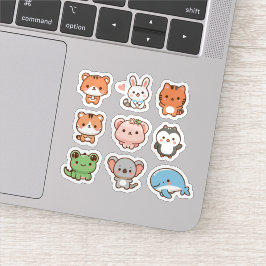 Adesivo Conjunto de autocolantes de animais kawaii