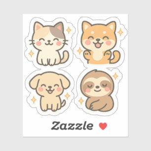 Adesivo Conjunto de Autocolantes de Kawaii Gato, Cachorr