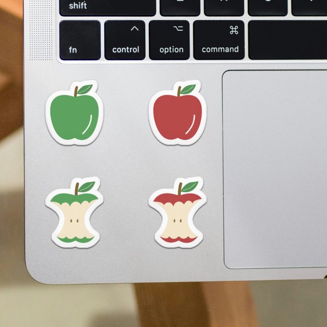 Adesivo Conjunto de Autocolantes de Maçã e Maçã (Set of Apple and Apple Core Stickers)