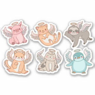 ADESIVO CONJUNTO DE CARACTERES DE ANIMAIS DE ÂNGULO CUTO