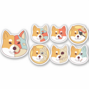 ADESIVO CONJUNTO DE CARACTERES DO CACHORRO CORGI