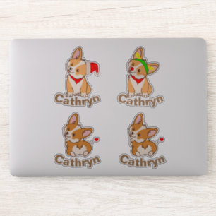 Adesivo Conjunto de Corgi Personalizado