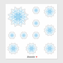 Adesivo Conjunto de Cristais de Neve Azul Congelado
