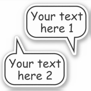 Adesivo Conjunto de duas bolhas de palavras de voz de text