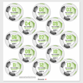 Adesivo Conjunto de espírito de equipe de futebol preto de