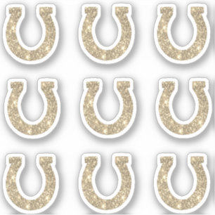 Adesivo Conjunto de Ferradura Glamouroso Dourado com Brilh