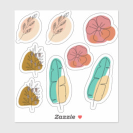 Adesivo Conjunto de Flores de Fundo abstrato