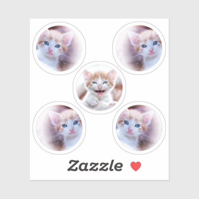 Adesivo Conjunto de Fotos de Forma de Cinco Círculos (Folha)