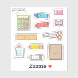 Adesivo Conjunto de material escolar de volta