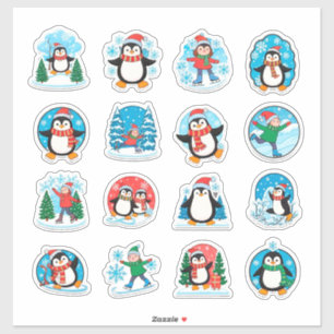 Adesivo Conjunto de Natal Caprichoso de Férias de Inverno