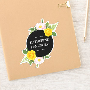 Adesivo Conjunto de negócios Salão de beleza Floral mínimo