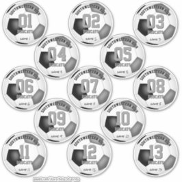 Adesivo conjunto de presentes da equipe de futebol da cinz