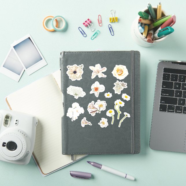 Adesivo Conjunto de rosas e flores de jardim. (Capa para iPad)