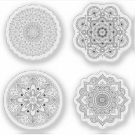 Adesivo Conjunto de tatuagem de hena na mão Mandala Retro