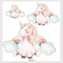 Conjunto de Unicornos de Aquarela Whimsical