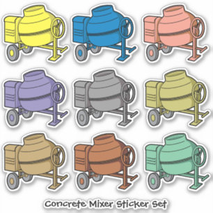 Adesivo Conjunto de Vinhetas de Contorno do Mixer Concreto