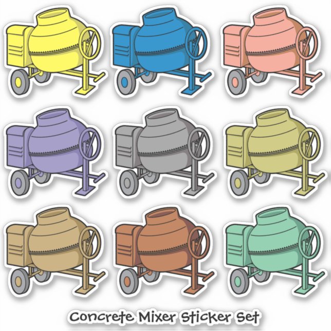 Adesivo Conjunto de Vinhetas de Contorno do Mixer Concreto (Frente)