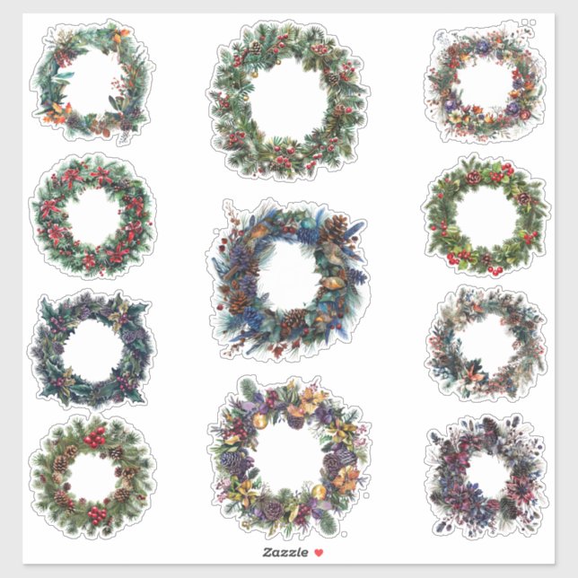 Adesivo Conjunto de Vinhetas de Natal | Gótica, Pagan, Yul (Folha)