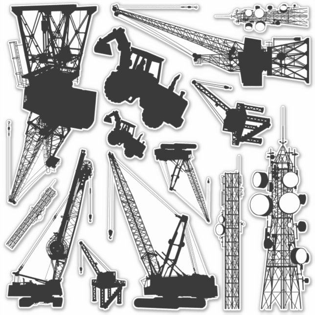 Adesivo Conjunto de Vinhetas de Paisagem Urbana (Frente)